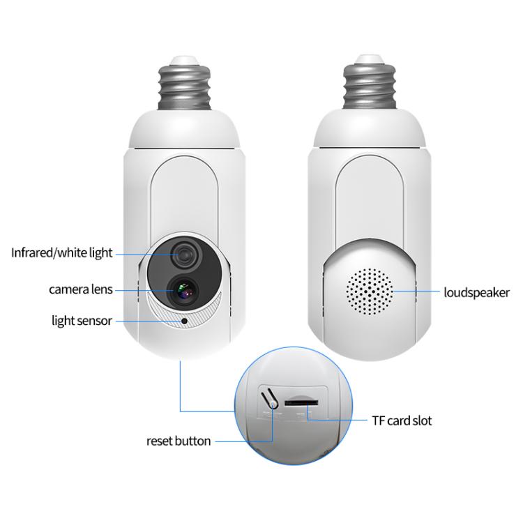 1080P Bulb Type WiFi Surveillance Camera Support Night Vision & Two-way Intercom & Motion Detection, K8 1080P Bulb Type WiFi Surveillance Camera Support Night Vision & Two-way Intercom & Motion Detection, K8
